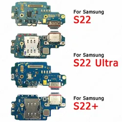 Charging Port For Samsung Galaxy S22+ Plus 5G S22 Ultra Charge Board Pcb Dock Usb Connector Flex Plate Spare Parts