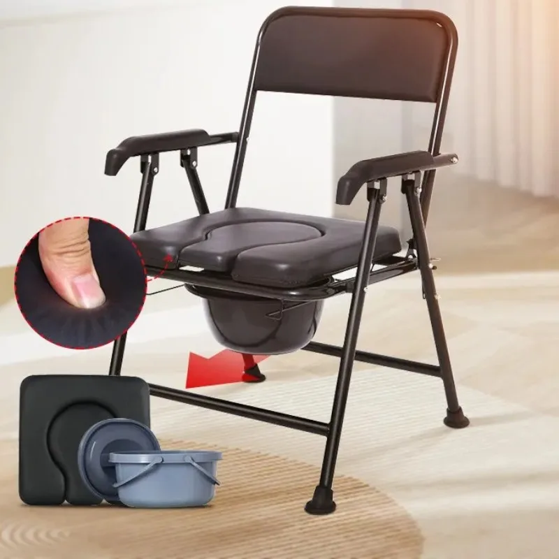 

Height Adjustable Toilet Safety Rail Foldable Metal Commode Riser with Padded Armrests Standing Support Frame Elderly Handicap,