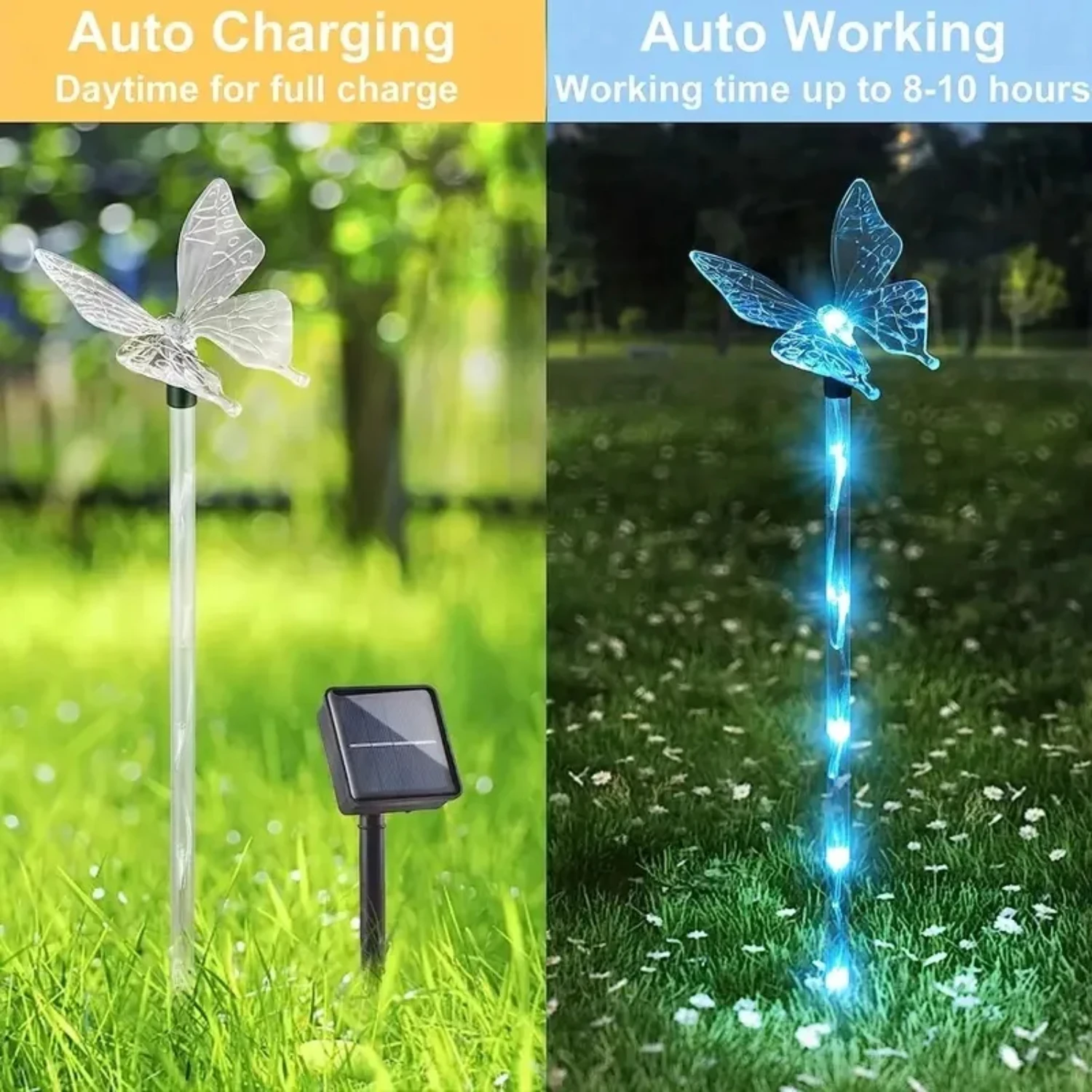 Enhance Your Wedding Atmosphere with Luminous Set of 4 Solar Powered Acrylic Garden Lights - Perfect for Courtyard and Lawn Use 