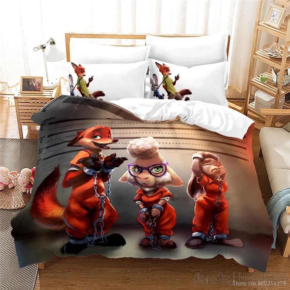 Zootopia zootropolis dos desenhos animados amor criança conjunto de capa edredão hd consolador capa roupas para crianças conjuntos cama decoração do quarto