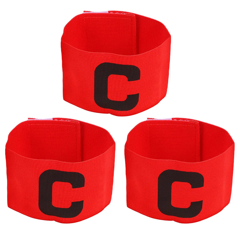 3Pcs Adjustable Captain Armband Non-Slip Elastic Football Armband for Soccer Team Leaders Enhanced Visibility Referee Friendly