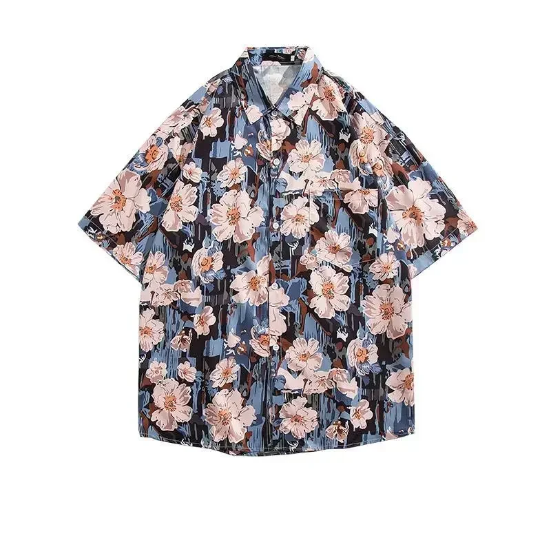 

Custom Suit Shirt for Men and Women Couples Loose Beach Floral Five Points