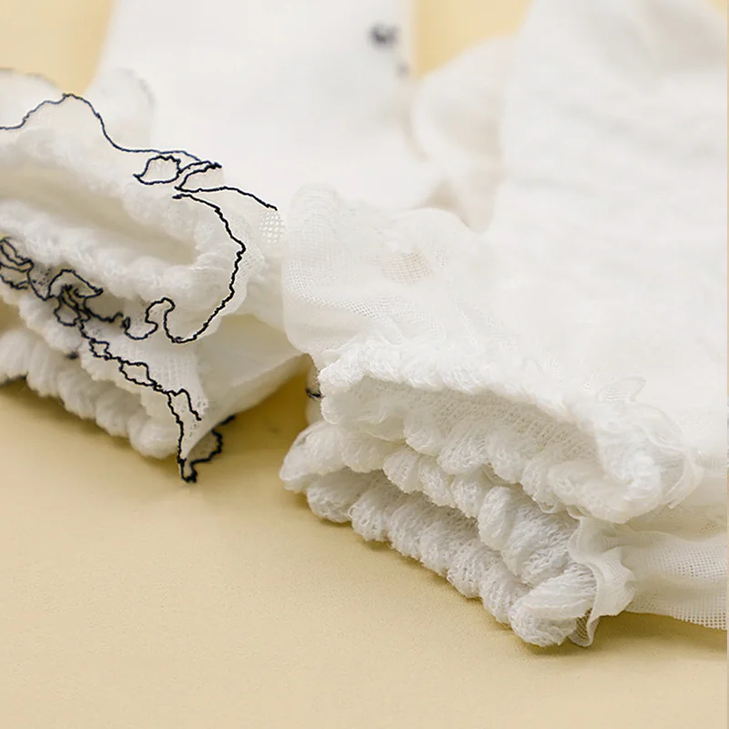 الدانتيل كشكش الطفل الجوارب الصيف شبكة رقيقة الأميرة الاطفال الأبيض الجوارب القصيرة لطيف القوس 1-3 سنوات فتاة جوارب قطنية #6