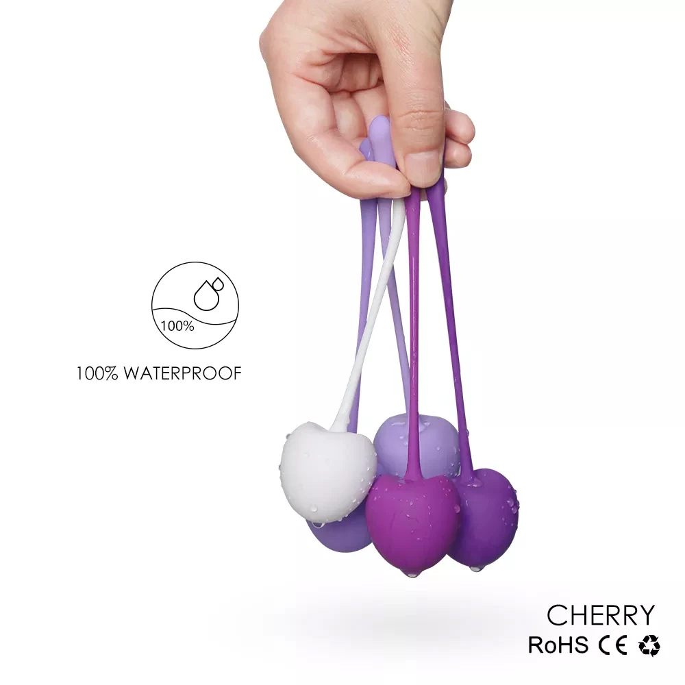 Silicone Cherry Ben Wa Weight Set of 5PCS Kegel Ball Kegel Exercise Weight Bladder Control Device & Pelvic Floor Muscle Training