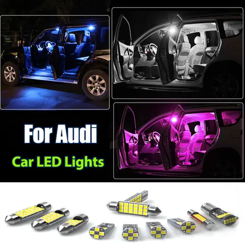 For Audi A3 8L 8V 8P S3 RS3 A4 B6 B7 B8 S4 A5 S5 A6 C5 C6 C7 S6 Q5 8R SQ5 Q7 4L Car LED Bulbs Interior Lamp Light Accessories