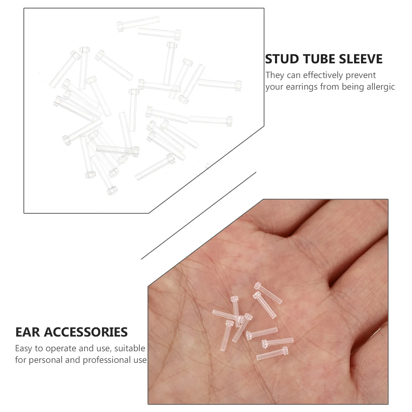 Earrings Needle Sleeve Set Premium Pc Material Allergy Protection Suitable for Earrings Long Needles Lightweight Ear Protector