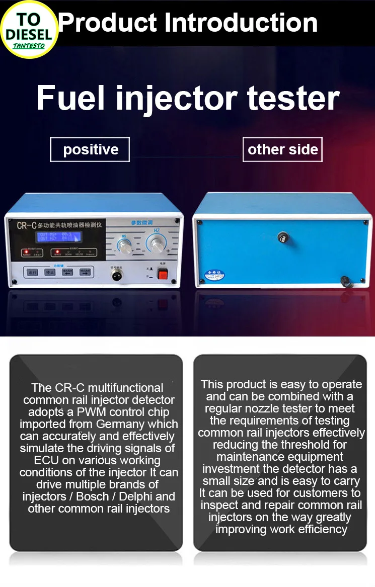 TODIESEL CR-C Multifunction Diesel Common Rail Injector Tester + S60H Nozzle Validator,Common Rail Injector Tester Tool——(1 Set)