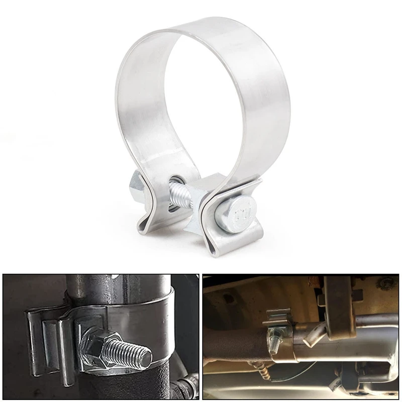 Butt Joint Universal Stainless Steel Exhaust Clamp Band Kit Auto Turbo Pipe Clips