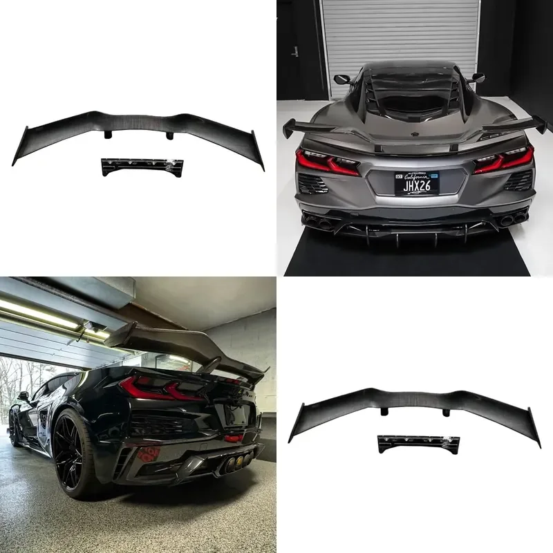 High Quality Carbon Fiber Rear Spoiler for Chevrolet Corvette C8 Z51 Stingray Upgraded to Z06 Single Layer Rear Tail Wing