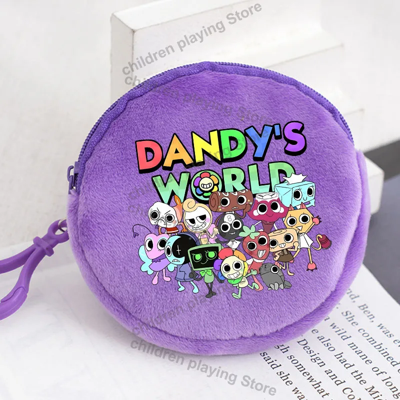 Dandys World Series Porte-monnaie rond jeu chaud impression mini portefeuille portable clé de dessin animé casque sac de rangement cadeau d'anniversaire drôle