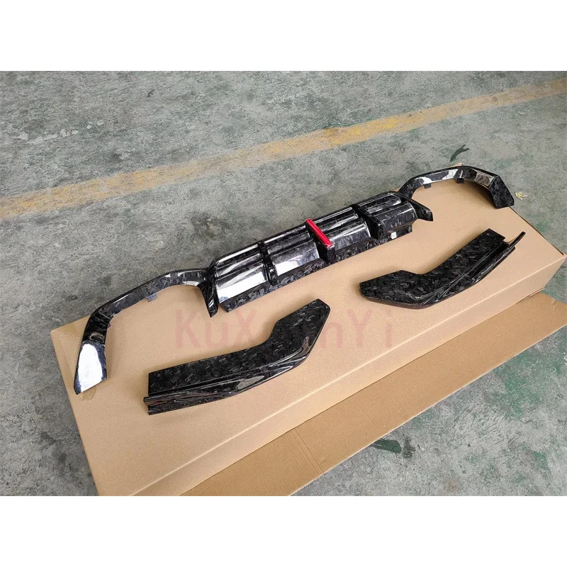 

Forged Carbon Fiber with Light Rear Diffuser Front Bumper Side Skirt Rear Spoiler Wind Blade Body Kit