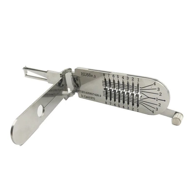 New HU66 V.3 Lishi Stely 2-in-1 Decoder Super Tools for VW Audi Porsche Skoda Hollow out Lock Pick Automotive Key Making Tools