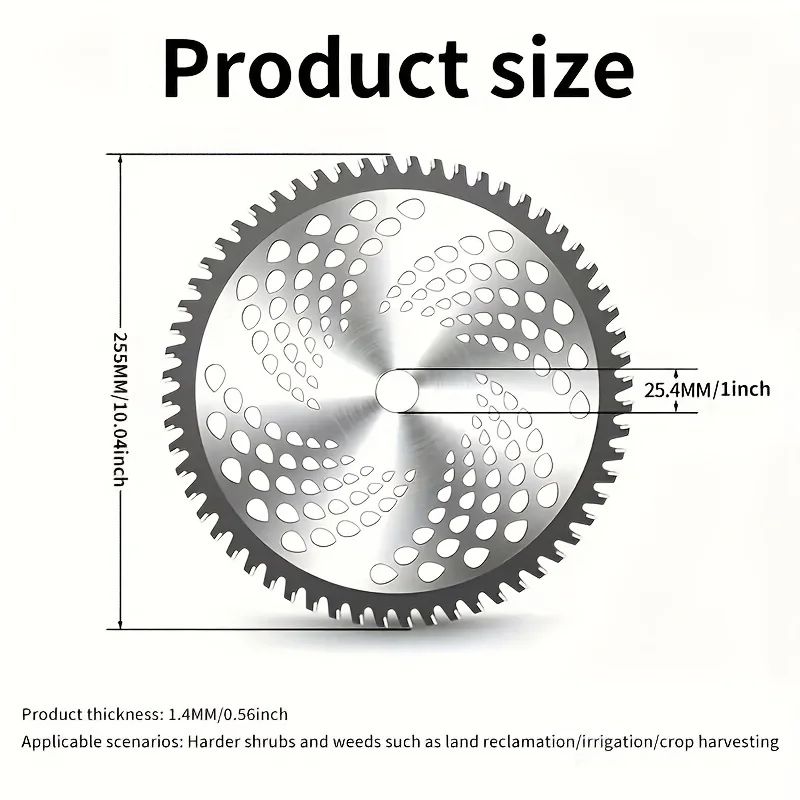 Gasoline Lawn Mower Blades - Durable and Sharp, 40/60/80 Tooth Lawn Trimmer and Wood Cutter Disc, High Strength Steel, Suitable