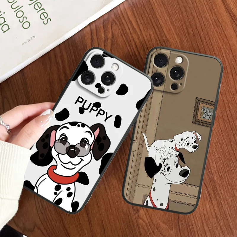 101 Spotted Dog Disney süß für iPhone 15 14 13 12 11 xs xr x 8 7 se pro max plus Mini schwarze Abdeckung Telefon hülle