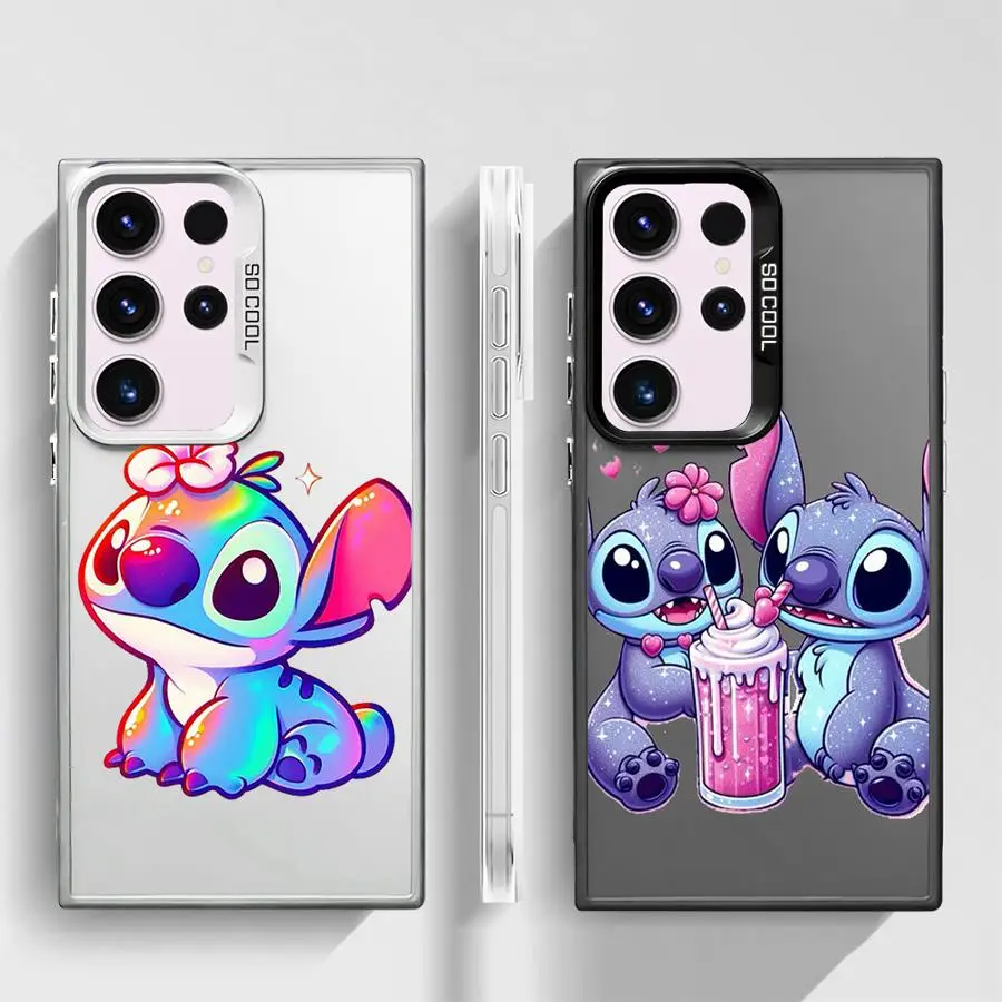 

Disney Lilo Stitch Cute Case for Samsung Galaxy S24 S23 S22 FE S21 Ultra S20 Plus Note 20 Lens Protect Plating Phone Cover