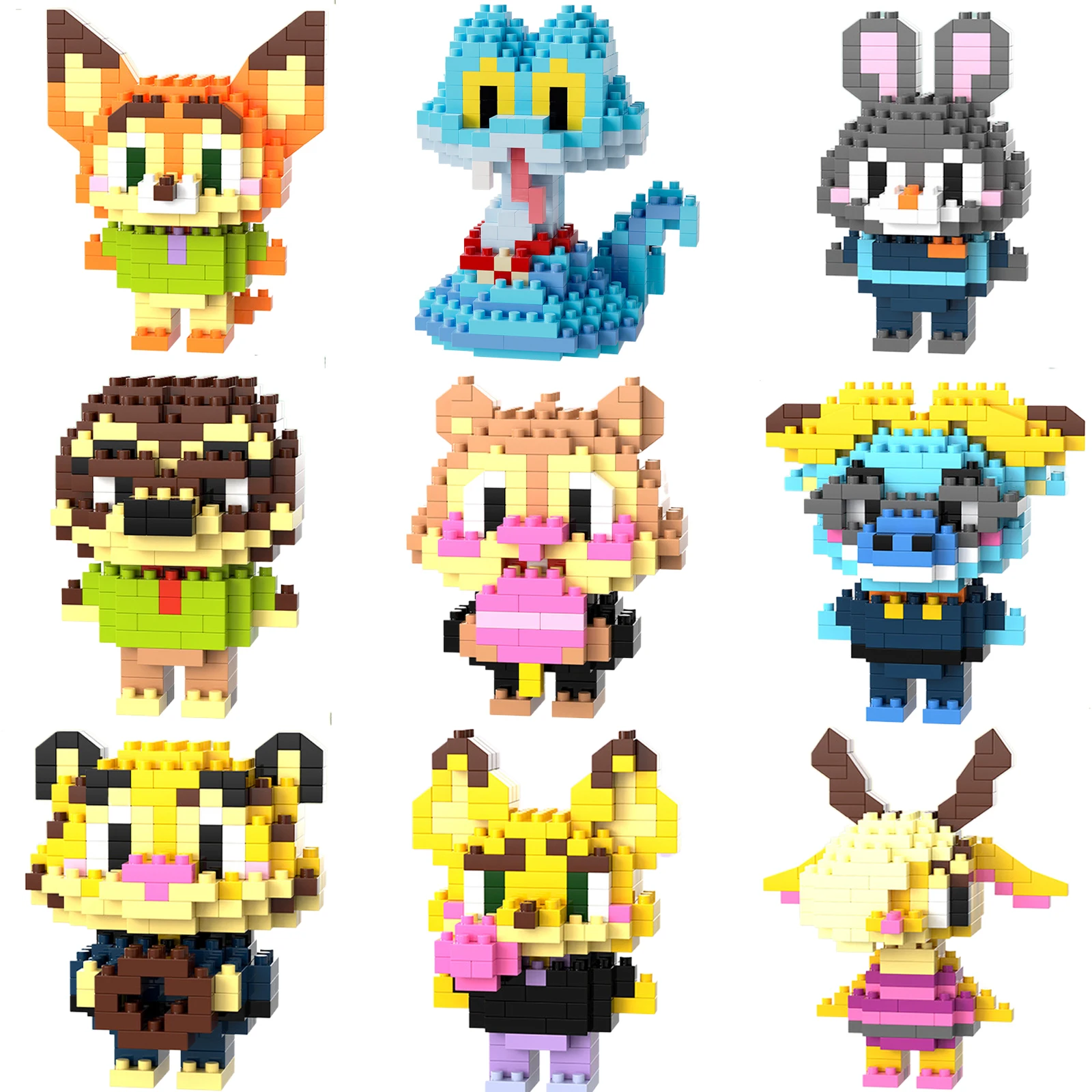 Blocs De construction Disney Zootopia Judy Hopps Nick Wilde, blocs De Gary De'Snake, modèle De personnage De dessin animé, jouets pour enfants, cadeau