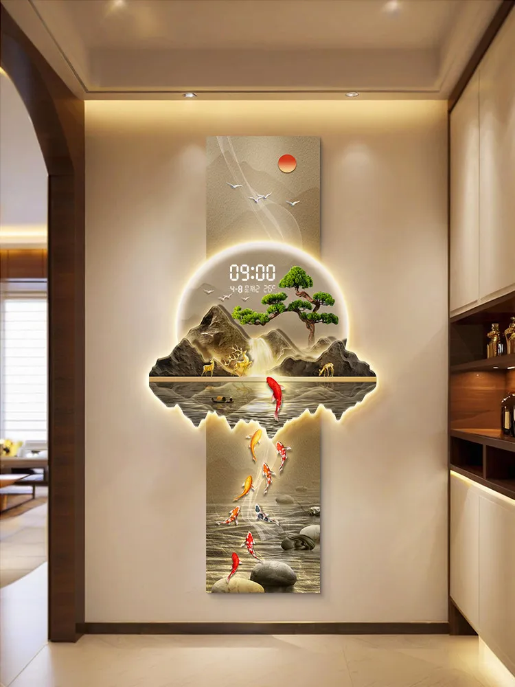 Design Luxury Wall Clocks Living Room Led Wall Watch Silent  Horloge Murale Home Decoration LED Display Wall Lighting Fixtures
