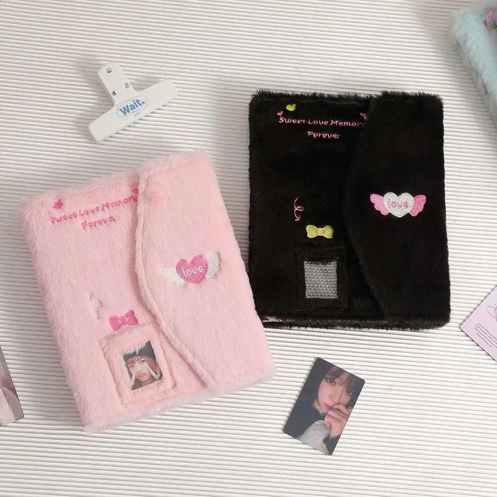 Book Jacket A5 Idol Photocard Binder 3 Inch Photo 6-hole Photo Card Holder Plush Fluffy Collection Book