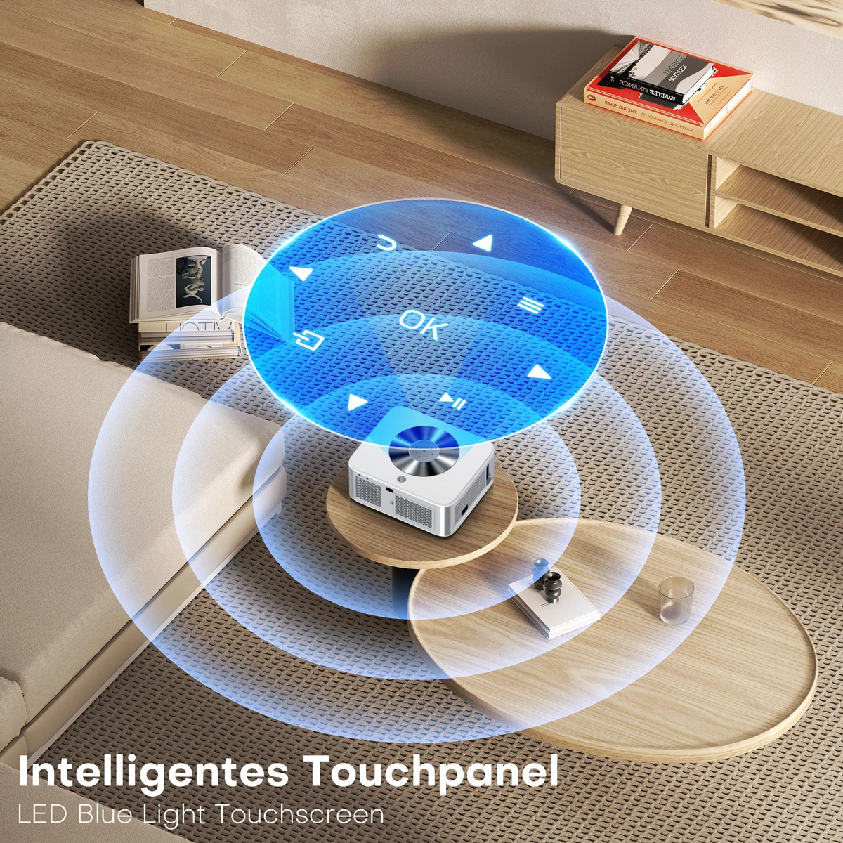 Afbeelding 6: XIWBSY 1000ANSI Buitenprojector 8K Autofocus Android Projector 8K Video Home Theater Projector Wifi6 BT5.2 Draagbare Projector