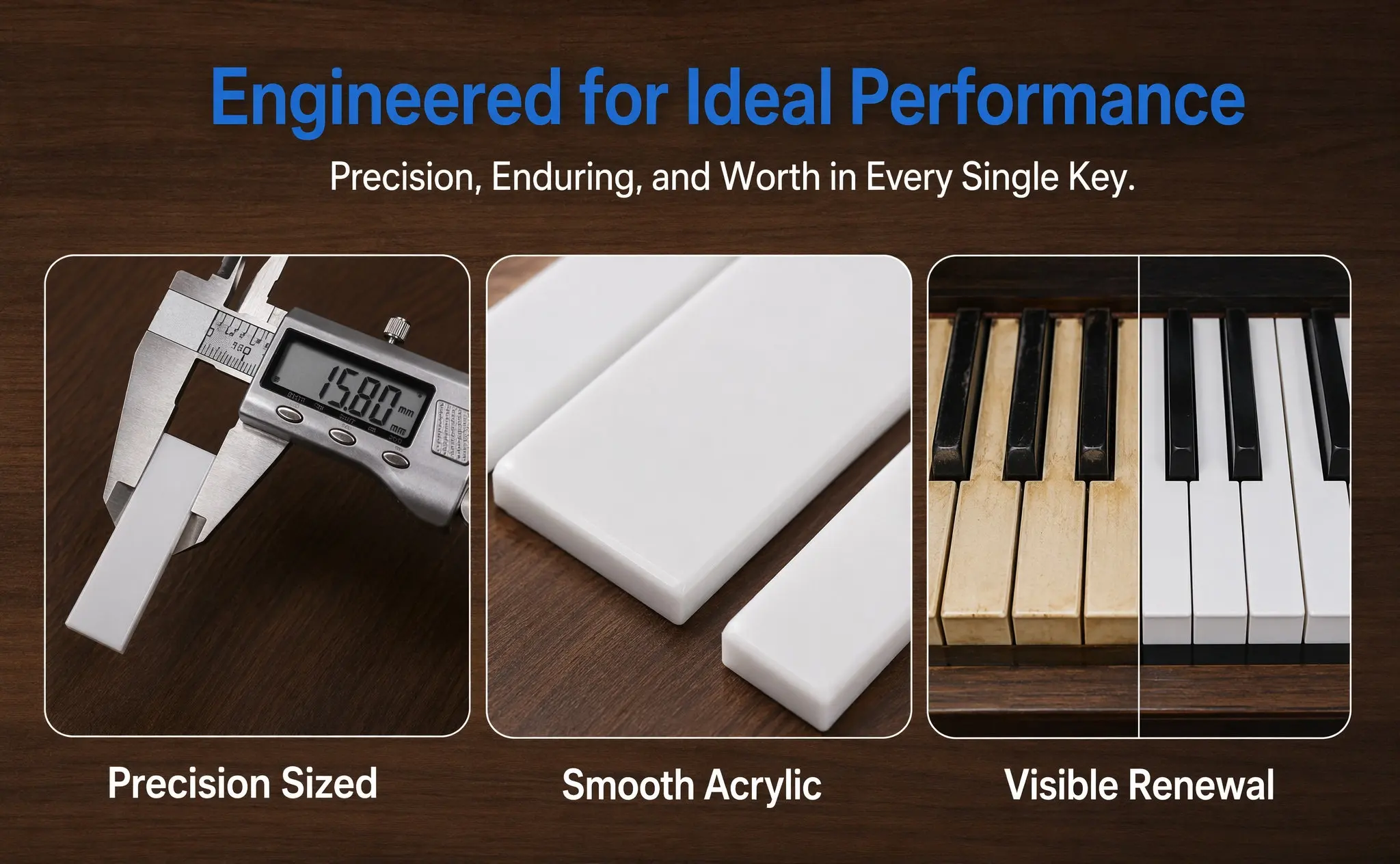 52 Pcs Musical Keyboard Piano Stickers Replace Tag Replacement Parts Repair White Keytops