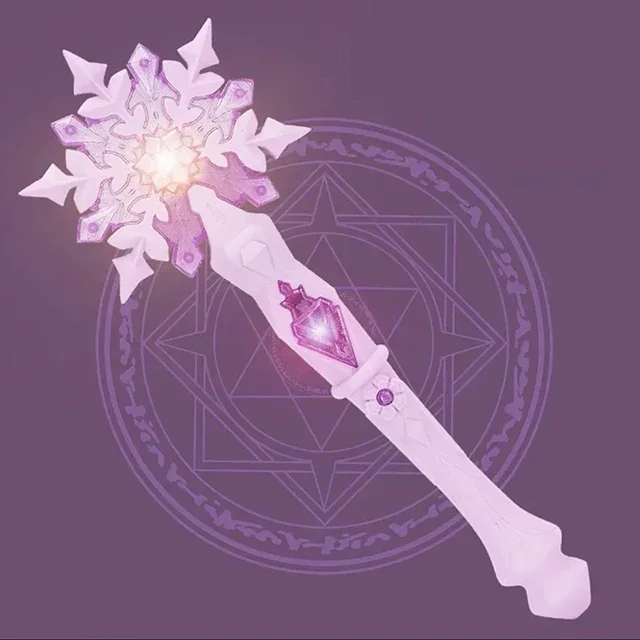 Princess Wand Toy Fairy Girls Glowing Wands Christmas Halloween Children Toys Snowflake Light Sound Sticks Kid Cosplay Toys