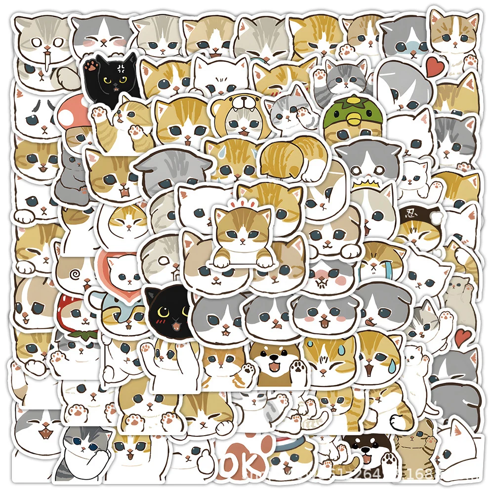 

10/30/50/100pcs Kawaii Animals Cat MEME Cartoon Stickers Aesthetic Decals Toys DIY Phone Luggage Laptop Waterproof Kids Sticker