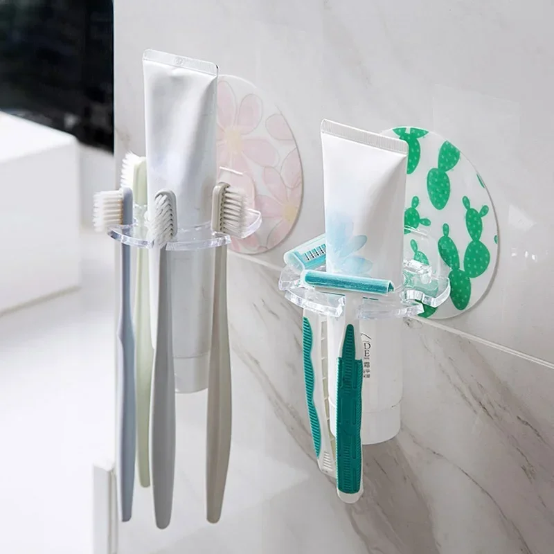 

1PC Plastic Toothbrush Holder Toothpaste Storage Rack Razor Toothbrush Dispenser Bathroom Storage Rack Bathroom Accessories Tool