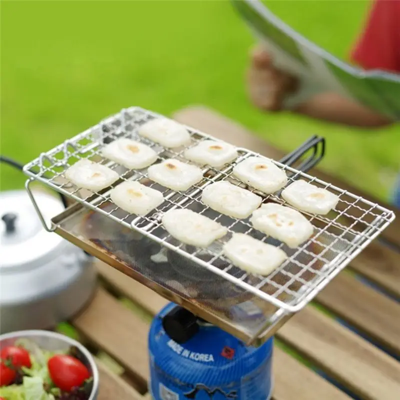 ABYN-Stainless Steels Toaster Rack Foldable Bread Heater Camping Adventure Bread Toaster Tray Adjustable Steel Folding Grill