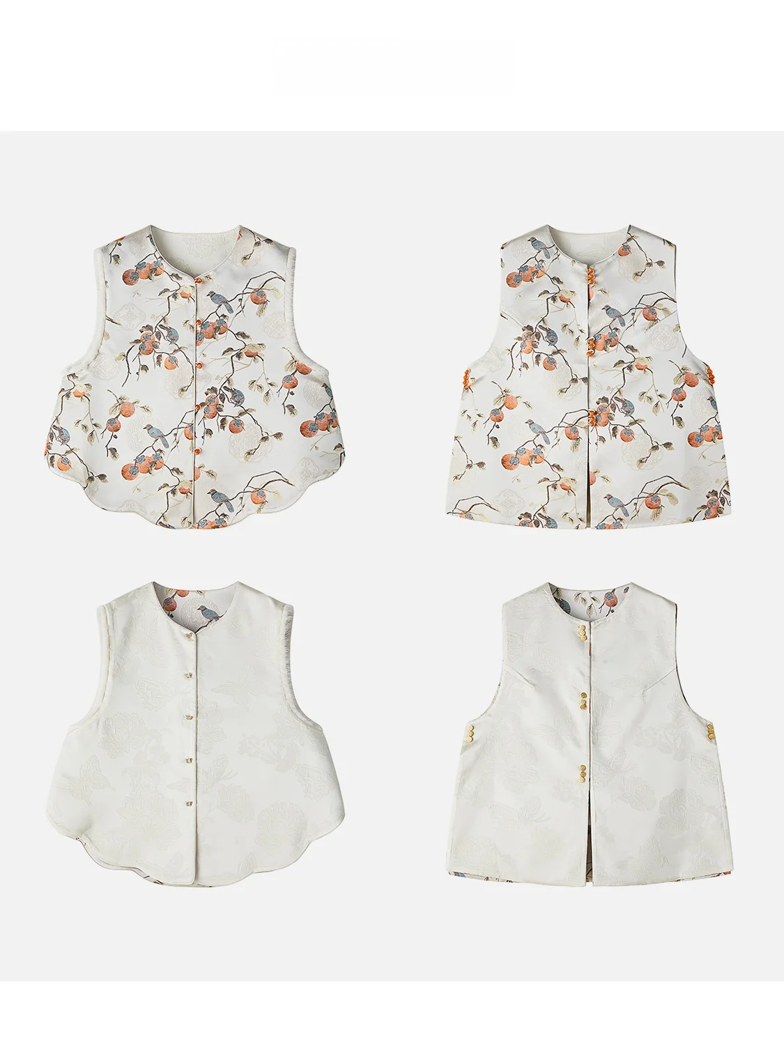 

JINGJING2025 Новая шелковая блузка из китайского шелка с круглым вырезом и дизайном в виде лепестков, 100% шелк, коллекция "ici Spring"