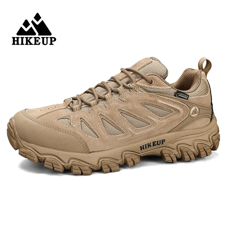 HIKEUP Men's Hiking Shoes, Mesh & Suede Upper, Ice-Cool Lining, EVA Cushion, Rubber Anti-Slip Sole for Outdoor Walking Trekking