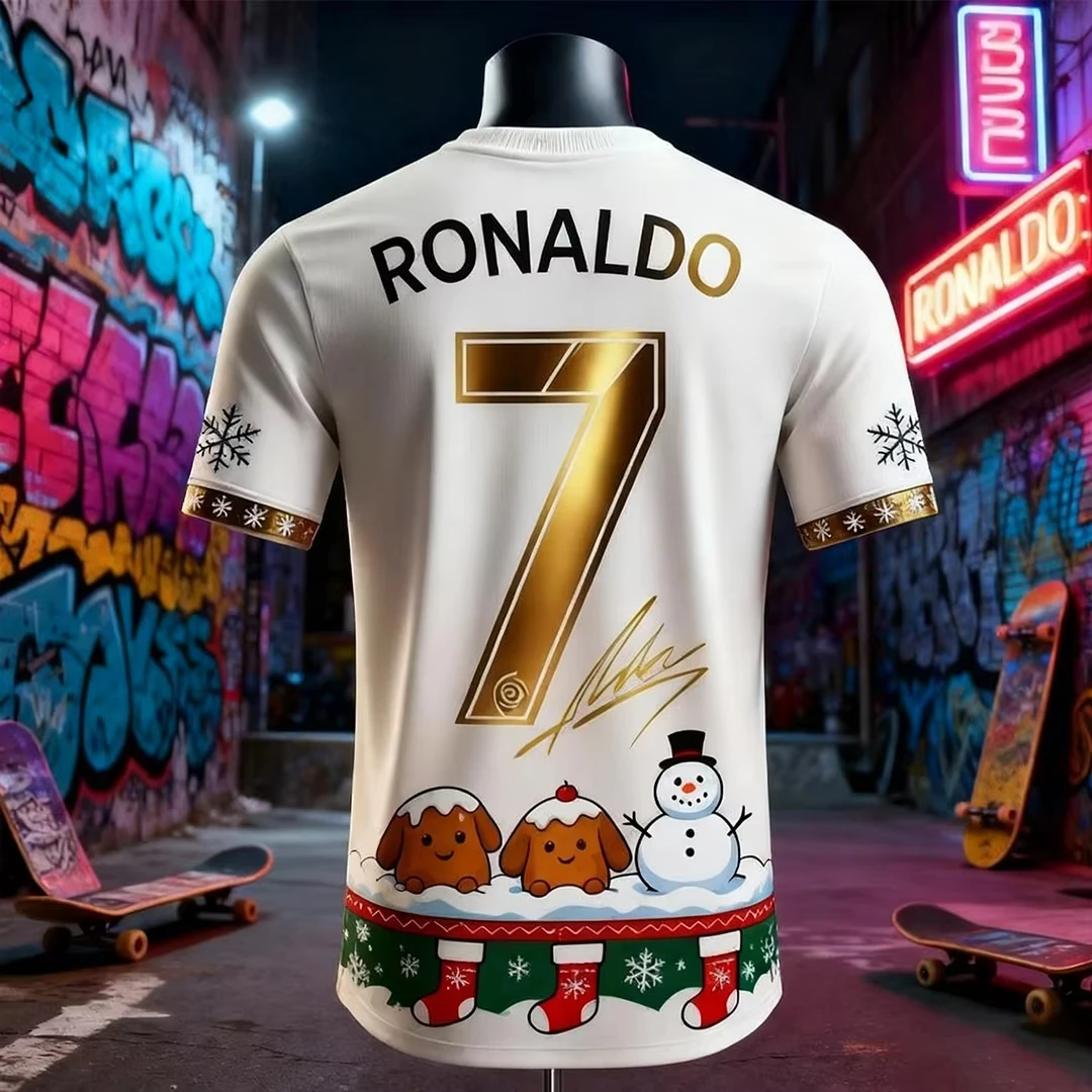 2025-26 Neue heiße Fußballtrikots, kreative Designs, schnell trocknende und atmungsaktive Outdoor-Sportmode, Weihnachtsedition, T-Shirts