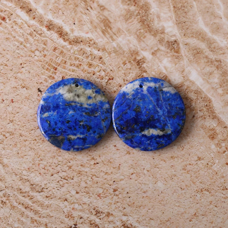 

Натуральный камень лазурит круглые серьги бусины 25x4 мм 8 г модные аксессуары для изготовления ювелирных изделий своими руками
