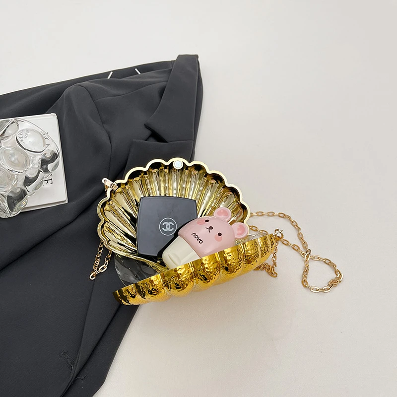Transparent Fashion Acrylic Personalized Chain Crossbody Bags 2026 Fashion Trend Solid Color Bead Decoration Shoulder Bags