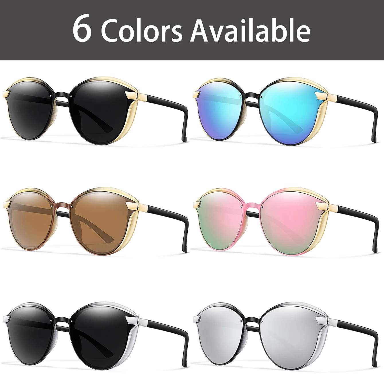 Metal and Plastic Women Men Sunglasses Casual Oval Shades for Outfit shopping Selfie Party Travel Beach Vintage Goggles
