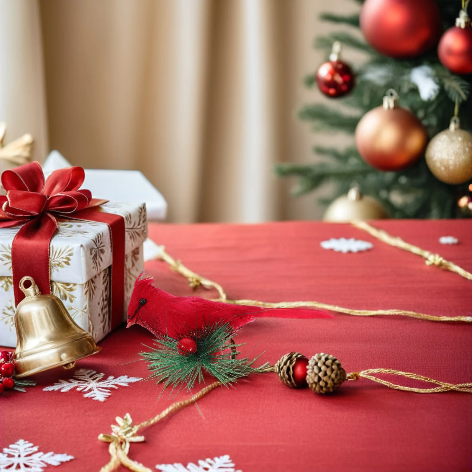 

10Pcs Christmas Tree Decoration Birds Realistic Artificial Red Cardinal with Clip for Xmas Decor Outdoor Garden Wreath