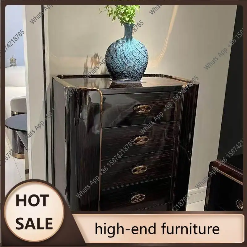 

N68 Italian high-end light luxury villa locker suite bedroom storage cabinet hotel side cabinet customization