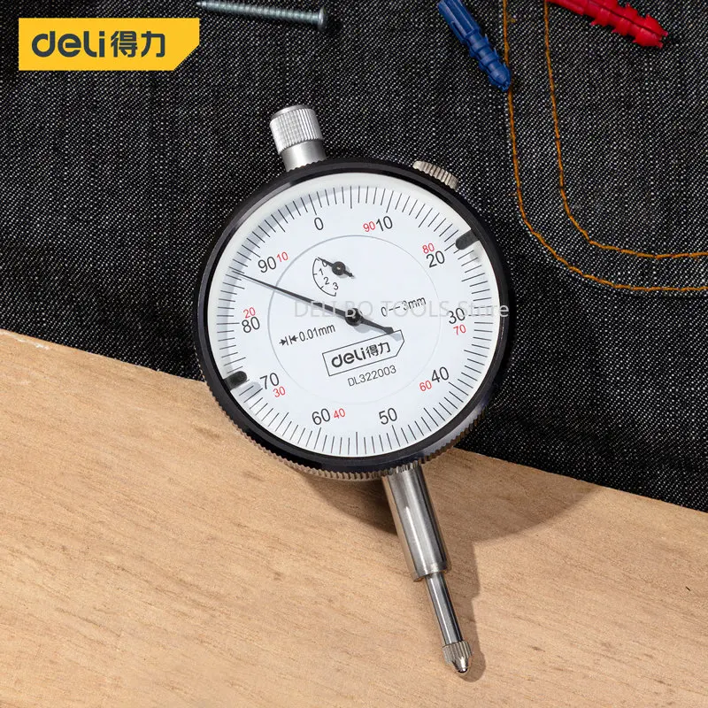 Deli dial gauge 0-10mm dial gauge probe inner diameter gauge high precision 0.01mm gear calibration gauge Concentricity Test