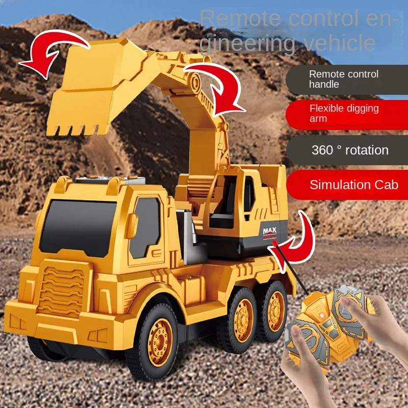 

Children's Remote-controlled Excavator Electric Excavator Toy Car Boy Simulation Alloy Engineering Car Model Toy