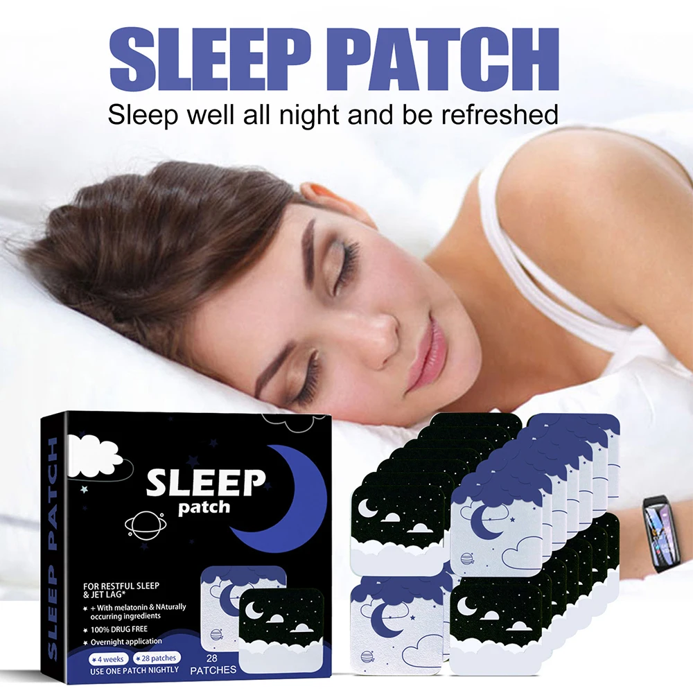 28 pçs melhorar a qualidade do sono adesivos de ervas médicas melhorar o insônia adesivos remendos de dormir aliviar o estresse ansiedade