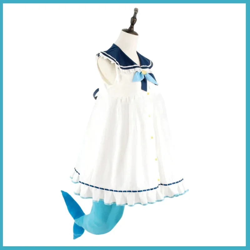 2025 aaa Virtual YouTuber Gura Reincarnation of Shark Sameko Saba Cosplay Costume Vtuber Hololive Dress Tail Woman Kawaii Party