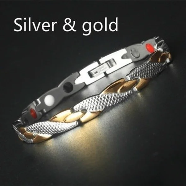 Fashion Dragon Pattern 6 in One Magnetic Therapy Bracelet Healthy Weight Loss Bracelet  Adjustable Energy Gold Plated Jewelry