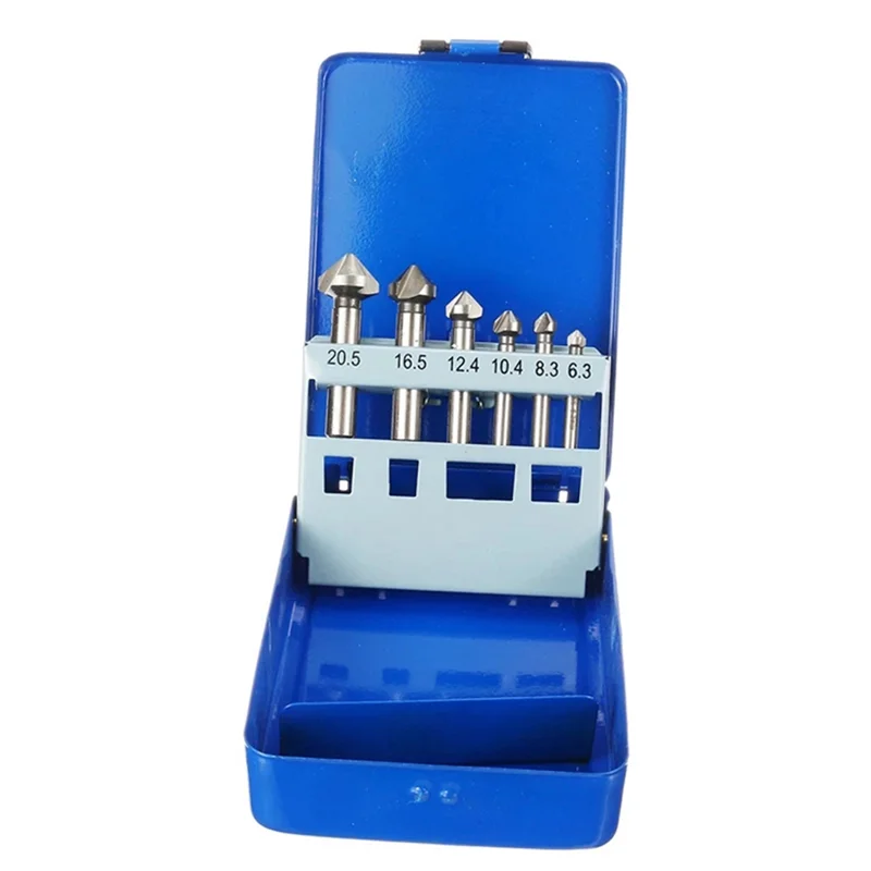 

A75T 6 шт. станок для снятия фаски, деревообрабатывающий фрезерный станок, набор открывателей для отверстий с зенковкой, 6,3-20,5 мм, полношлифовальная высокоскоростная сталь