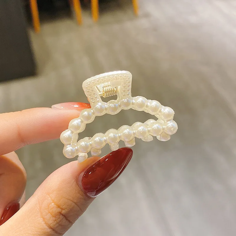 Neue Kleine Perlen Acryl Haar Klaue Clips Kleine Größe Make-Up Haar Styling Haarspangen Für Frauen Nette Mini Klaue Clip Haar Zubehör – Detail 15