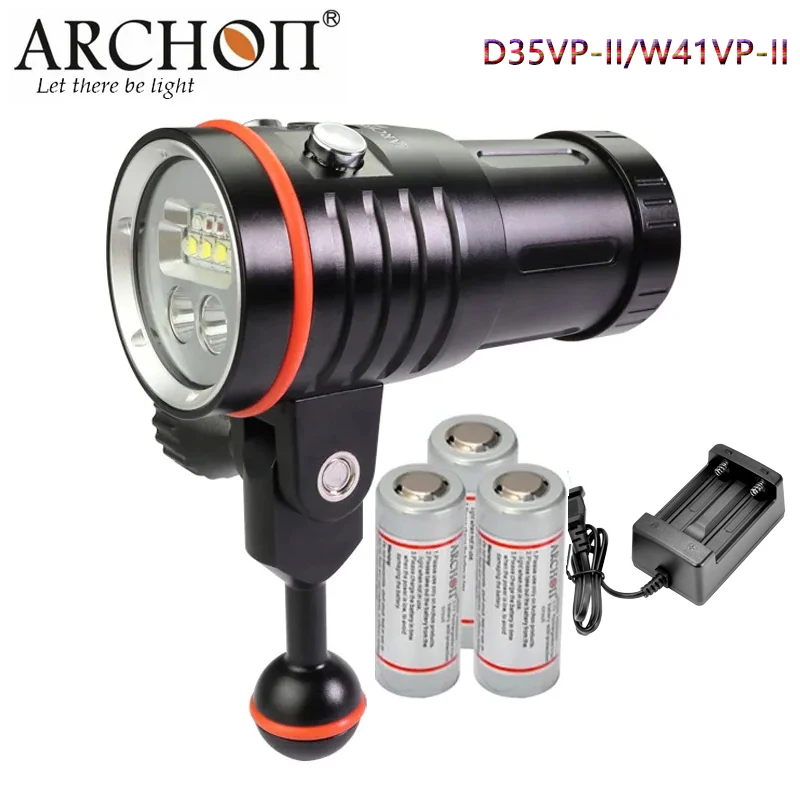 ARCHON D35VP II /W41VP II Diving Light Max 2600 Lumens Diving Video and Project 2-in-1 Light Waterproof Spotlight Diving Torch