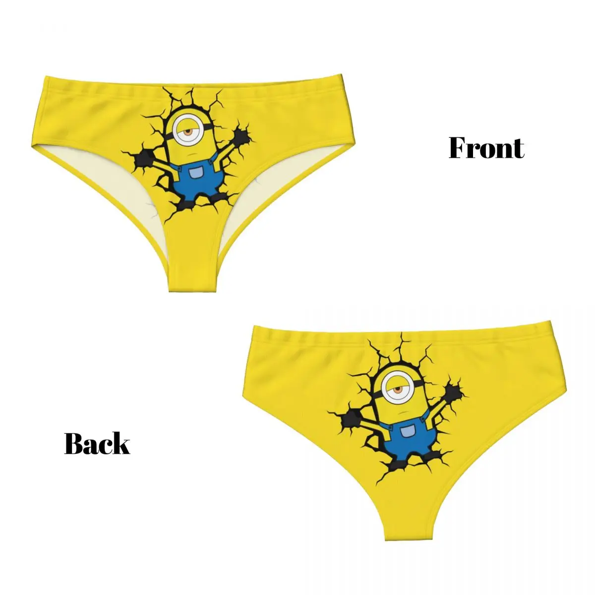 Custom Women\'s Minions Broke The Wall Brief Panties Female Soft Underwear Underpants