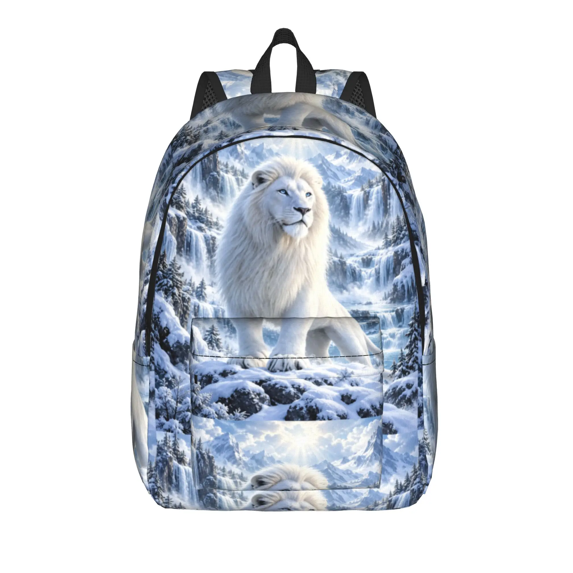 White Lion Single Digital Printed Backpack  Trekking Backpacks Teen Cute High School Bags High Quality Pattern Rucksack