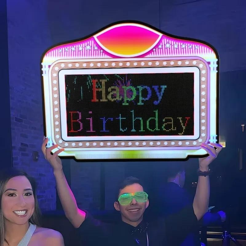 Nightclub bar Custom logo Message Board LED Scrolling Digital logo Presenter Light Emitting Diode logo Display Service Presenter