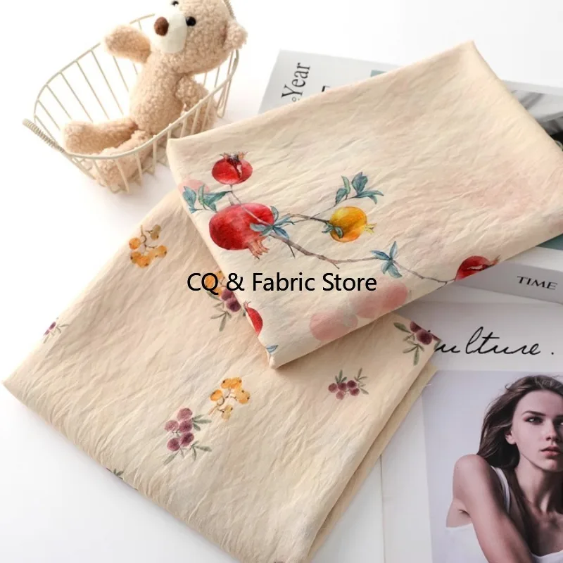 Chinese Style Fabric Digital Printed Linen Fabric For Cheongsam Hanfu Shirt Dress Clothing DIY Sewing Supplies