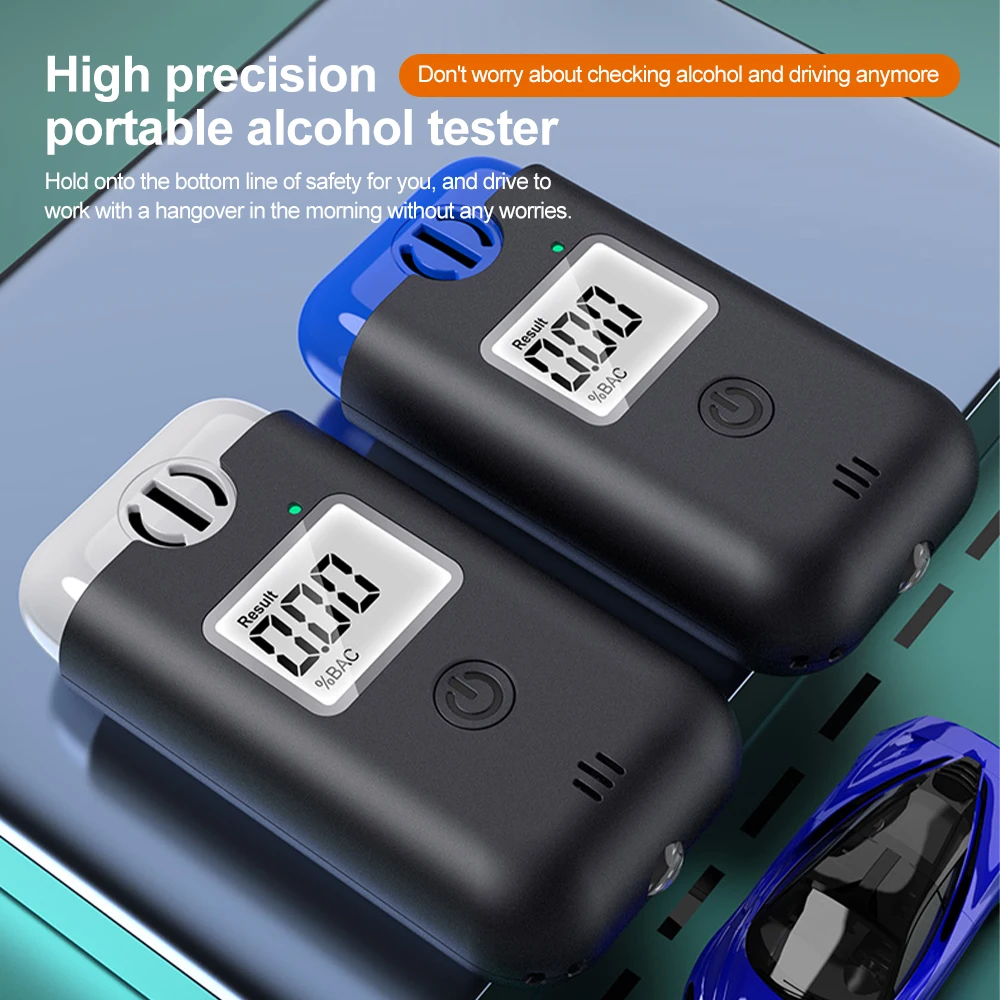 S + جهاز اختبار شرب الكحوليات الدقيق غير المتصل مقياس الكحوليات شاشة LED قابلة لإعادة الشحن مع كاشف كحول ضوء الطوارئ