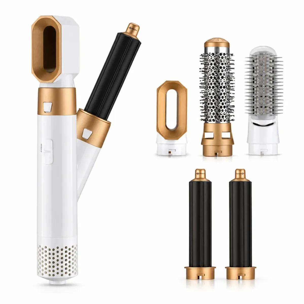 OUFELIME 5 In 1 Hot Air Hair Tool Set: Hair Dryer, Straightener, Curling Iron & Comb Brush for Multi-Style Hair Styling